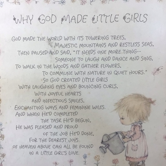 Vintage Hallmark Why God Made Little Girls Wooden Wall Art - Picture 2 of 6